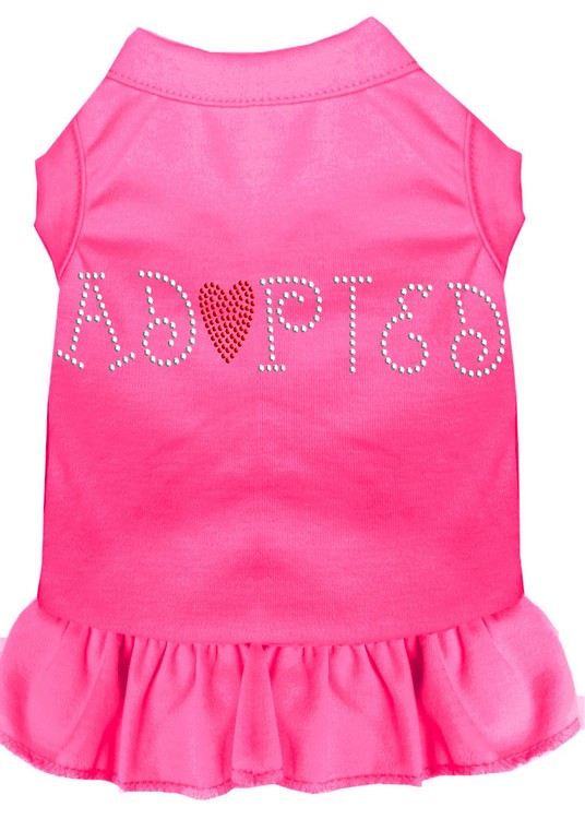 Adopted Rhinestone Dress Bright Pink Med